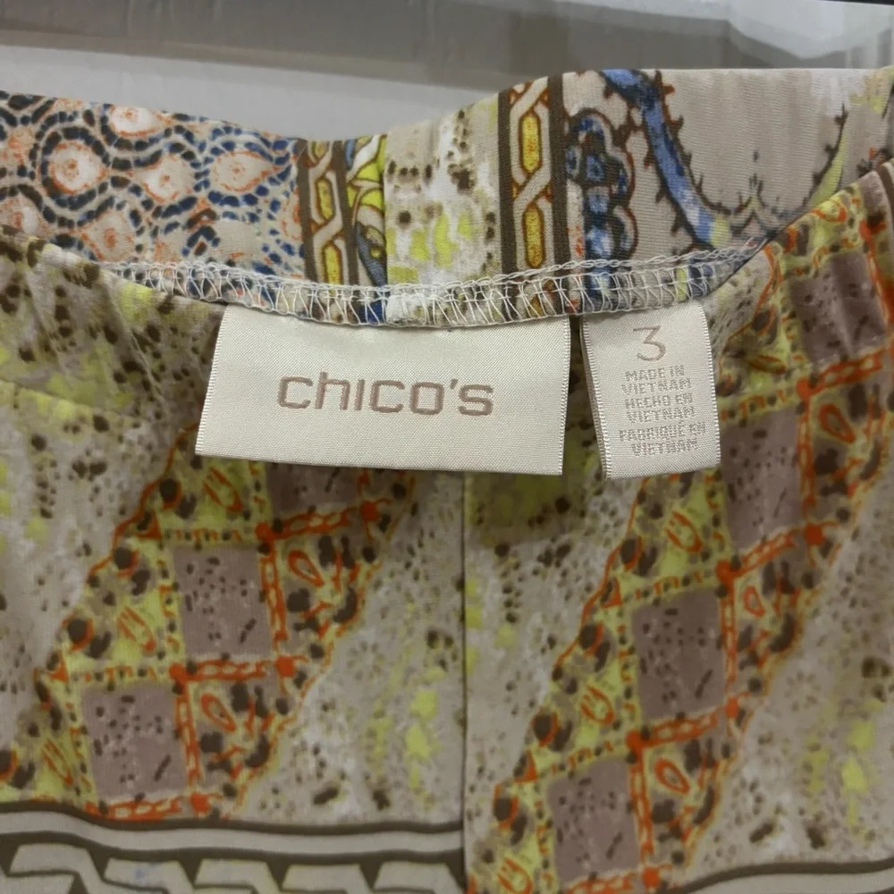 Chico's Travelers Island-Motif Palazzo Pants